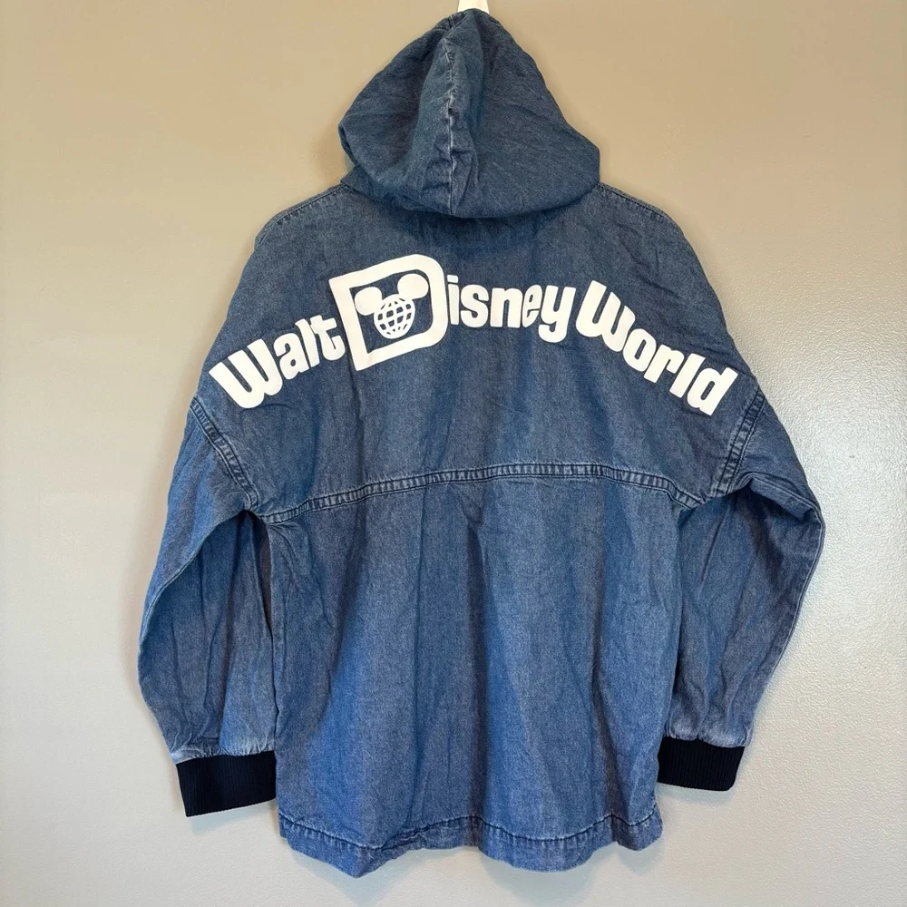 Disney Spirit Jersey Small Walt Disney World Blue Denim Pullover Hoodie - Picture 1 of 5